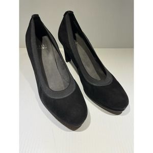 Stuart Weitzman Black Suede Leather Pumps Size 7.5